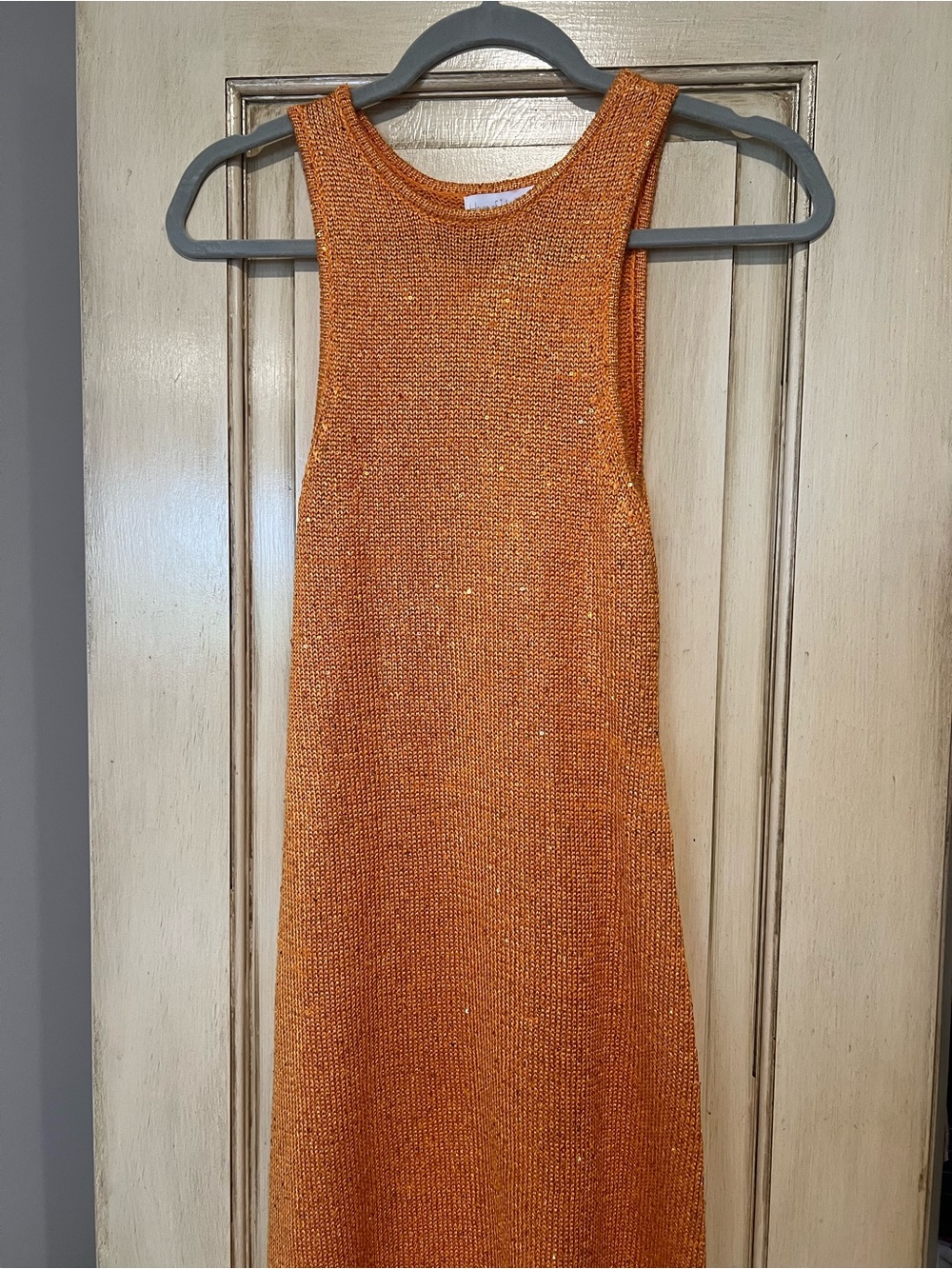 House of Harlow Orange Sequin Knit Maxi Dress